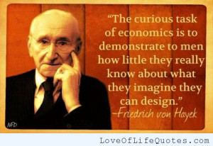 Friedrich von Hayek quote on economics