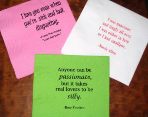 Set of 50 Gocco Cocktail Napkins featuring quotes