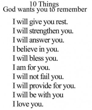 10 things God wants you to remember