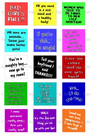 Bad Girls Funny Sayings 1 Inch Square Digital Images 4x6 sheets