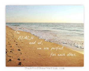 Inspirational Quote Beach Landscape Photography Print, Typography