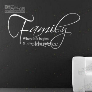 Family English Quote FashionWall Decal Lettering Saying Art Sticker ...