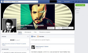 La pagina Facebook Robert Downey Jr Quotes