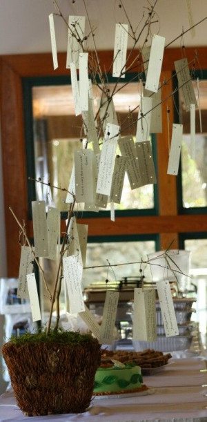 Favor tree - classic storybook baby shower: decorated w bookmarks of ...