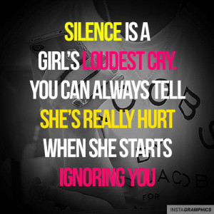 silence is a girls loudest cry quote graphic silence is