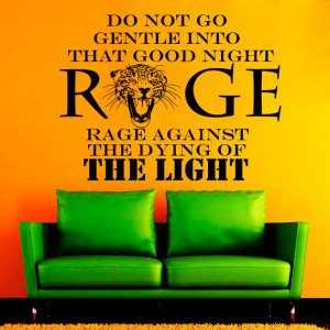 Wall Decals Quotes Rage Against the Dying the Light Horror Decal Vinyl ...