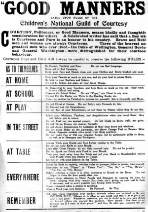 Good manners holds the door open for the person coming in.