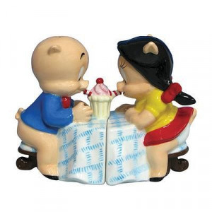 Porky Pig And Petunia Salt And Pepper Shakers