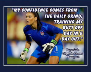Soccer Poster Hope Solo Goalkeeper Champion Photo Quote Poster Wall ...