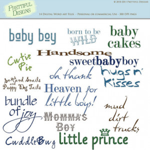 30% OFF SALE Baby Boy Sayings Digital Scrapbooking Clip Art (473)