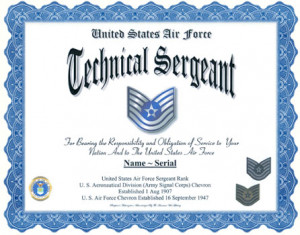 Air Force Brat Certificate Verbiage