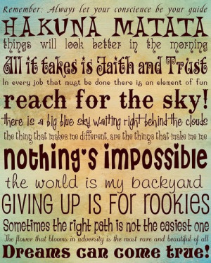 quotes, dreams, faith, haukuna matata, hope, life, princess quotes ...