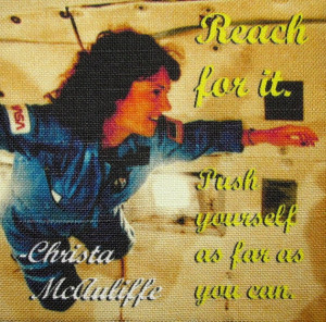 CHRISTA McAULIFFE QUOTE - Printed Patch - Sew On - Vest, Bag, Backpack ...