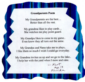 grandparents poems from kids Grandparents Day Poem