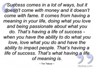 success comes in a lot of ways tim tebow