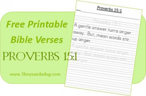 FREE Printable Bible Verses: Proverbs 15:1