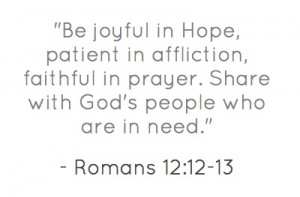 Romans 12:12-13 www.camphopekids.org