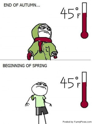 End of Autumn vs. beginning of Spring