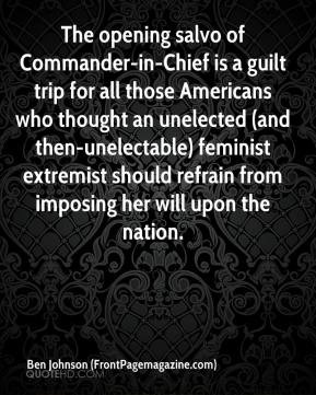 Ben Johnson (FrontPagemagazine.com) - The opening salvo of Commander ...