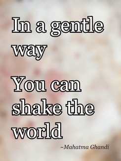 In a gentle wayYou can shake the world Mahatma Ghandi