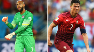 Ronaldo helps Portugal score against Tim Howard of USA, in closing ...