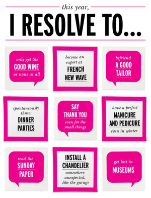 Chic New Year's Resolutions... I love this!