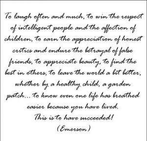Lovely quote from Ralph Waldo Emerson, shared by @coreyciocchetti ...