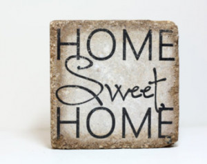 HOME Sweet HOME. Rustic tumbled (co ncrete) stone paver. Bookend ...