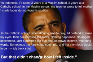 Obama on religion as a child.