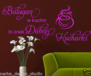 POLISH-LANGUAGE-wall-quote-Balagan-w-kuchni-KITCHEN-WALL-STICKER-S13