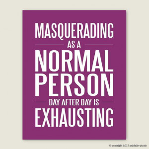 Masquerading As A Normal Person – Funny Quote Art Printable - 8 x 10 ...