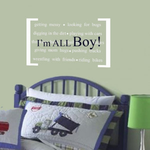 Vinyl Wall Decal Perfect quote for little boys- I'm ALL BOY Nursery ...