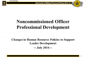 ... Noncommissioned Officer Professional Development Changes in Human