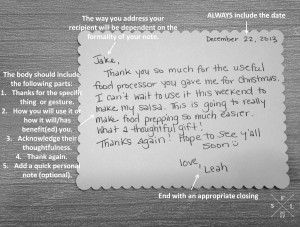 To make this thank you note more formal , I would change up the ...