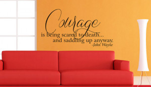 John Wayne - Courage - Inspirational Art Wall Decals Wall Stickers ...