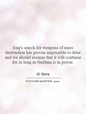 Iraq's search for weapons of mass destruction has proven impossible to ...