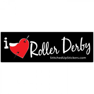 love (heart) roller derby sticker