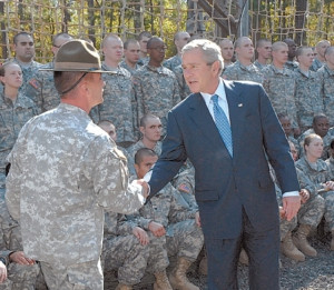 President Bush, Nov. 2, at Fort Jackson, S.C.