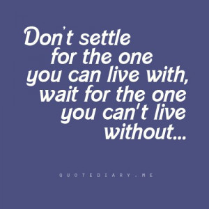 don't settle