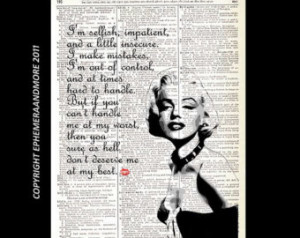 Marilyn Monroe Black And White Red Lips Quotes