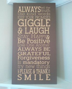 Beautiful 10x24 wooden board sign with quote Always tell the truth...