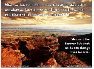 Post image for QUOTE & POSTER: What we have done for ourselves alone ...