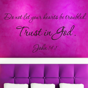 Sticker Quotes Trust in God Removable Christian Art Vinyl Wall Decals ...