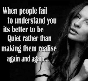 better to be quiet...