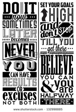 Set of Retro Vintage Motivational Quotes with Calligraphic and ...