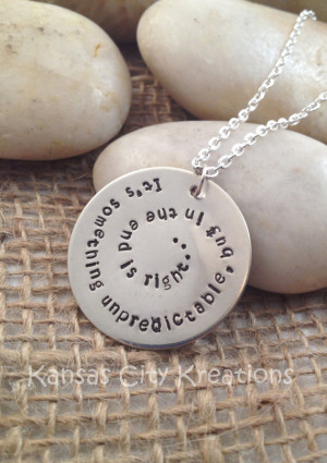 Spiral Quote Personalized Hand-Stamped Necklace - Nickel Silver