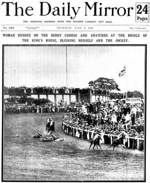Front page of the Daily Mirror, 5th June 1913