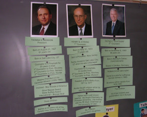 For Sharing Time yesterday, we played a First Presidency Fact Matching ...