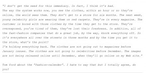 Tom Ford quote on fashion