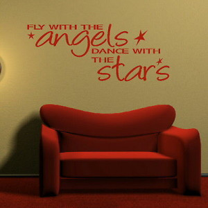 Fly With The Angels Inspirational Quote Wall Sticker Home Decor ...